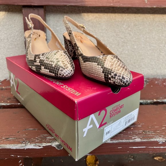 Aerosoles Slingbacks Snakeskin, Size 8M, NEW - Picture 2 of 12